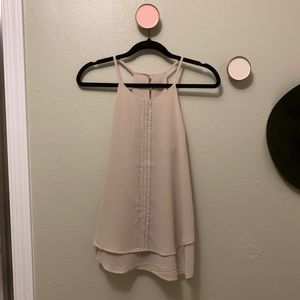 Cream Flowy Tank Top